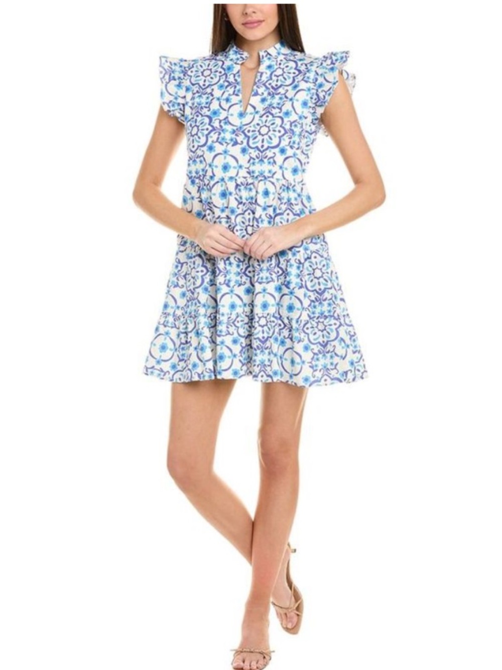 Sail to Sable Flutter Sleeve Linen-Blend Flare Tunic